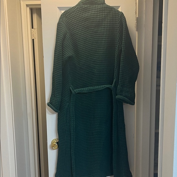Brooklinen Dream Weave Waffle Bath Robe Botanical Green Sz XS - Picture 6 of 6